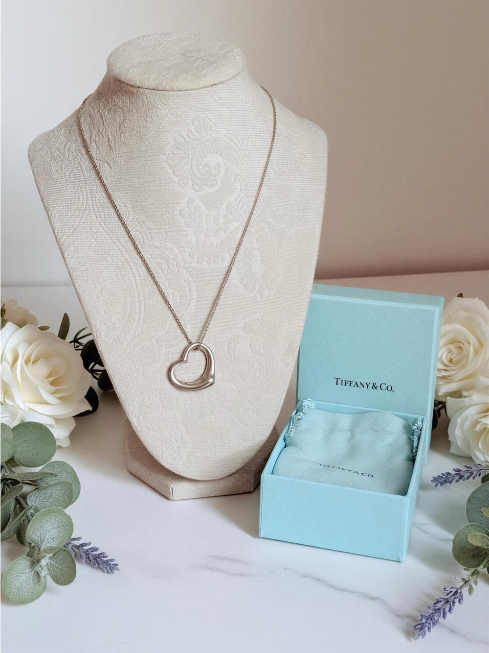 Tiffany & Co.ELSA PERETTI Open Heart Sterling Silver925/ Full inclusion - Picture 2 of 8